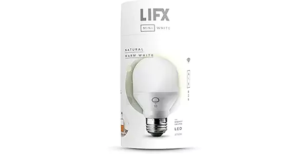 LIFX Mini White smart LED light bulb packaging